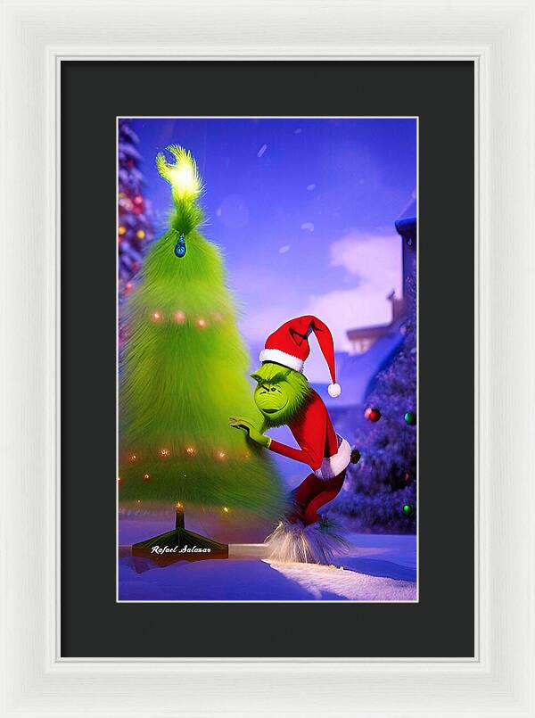 Mischief Grinch in the Christmas Glow - Framed Print