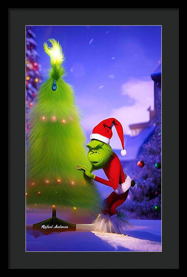 Mischief Grinch in the Christmas Glow - Framed Print