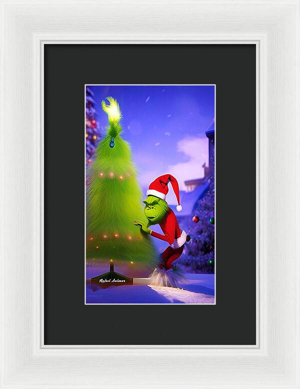 Mischief Grinch in the Christmas Glow - Framed Print