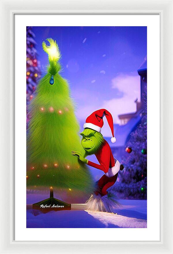 Mischief Grinch in the Christmas Glow - Framed Print