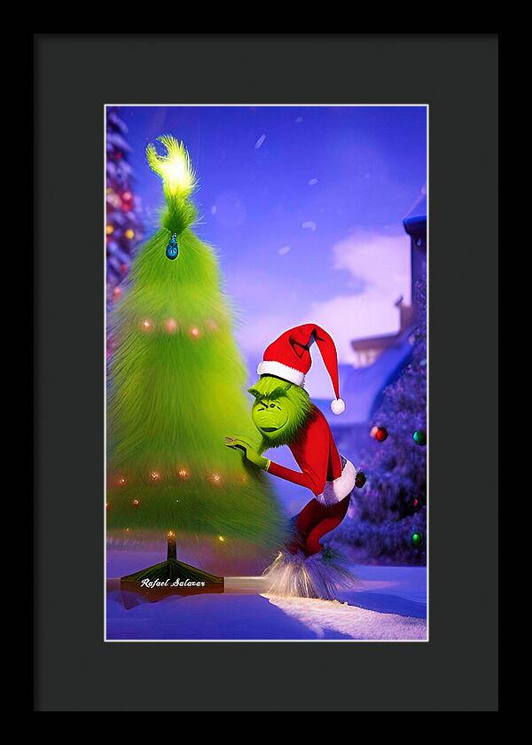 Mischief Grinch in the Christmas Glow - Framed Print