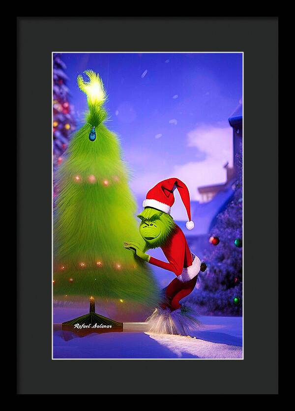 Mischief Grinch in the Christmas Glow - Framed Print