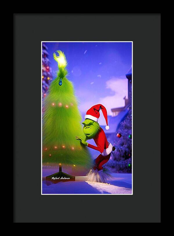 Mischief Grinch in the Christmas Glow - Framed Print