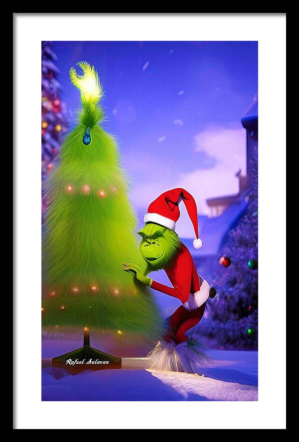 Mischief Grinch in the Christmas Glow - Framed Print