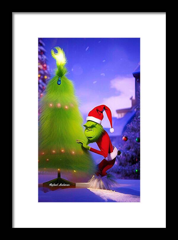 Mischief Grinch in the Christmas Glow - Framed Print