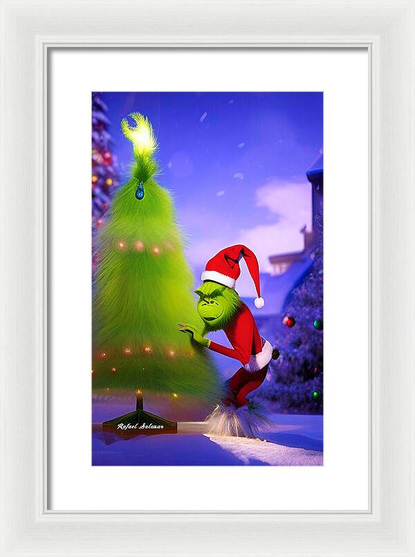 Mischief Grinch in the Christmas Glow - Framed Print