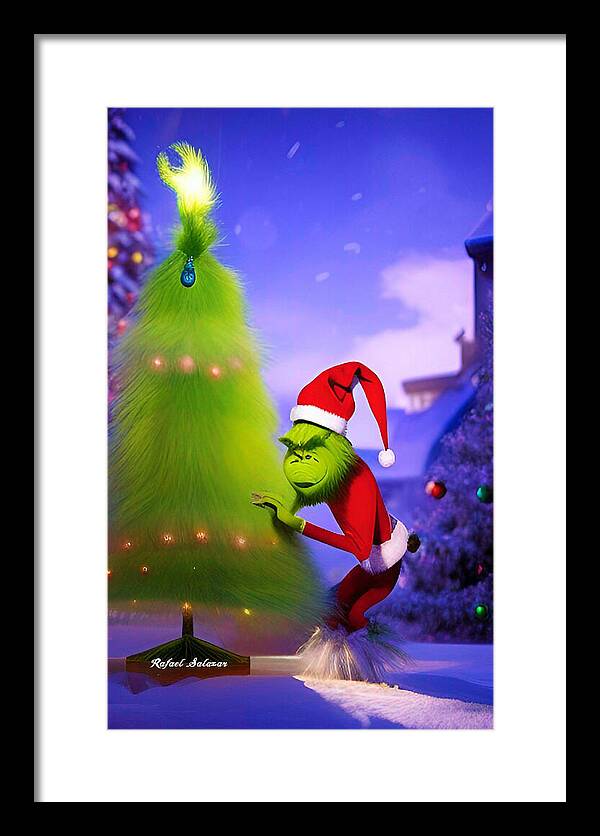 Mischief Grinch in the Christmas Glow - Framed Print