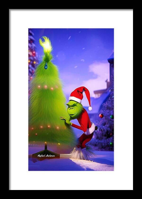 Mischief Grinch in the Christmas Glow - Framed Print