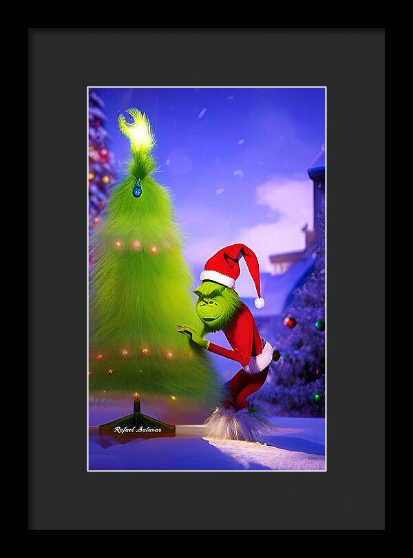 Mischief Grinch in the Christmas Glow - Framed Print