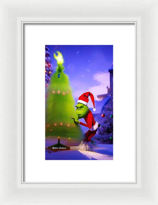 Mischief Grinch in the Christmas Glow - Framed Print