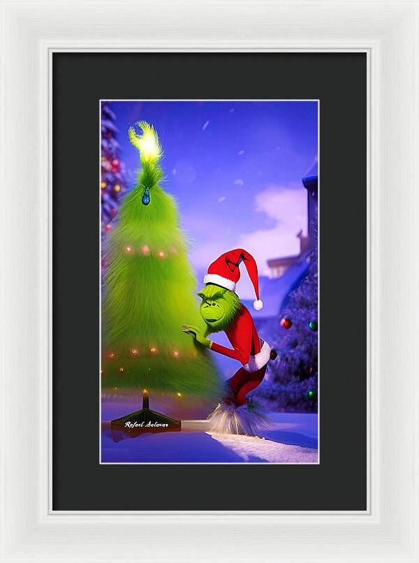 Mischief Grinch in the Christmas Glow - Framed Print