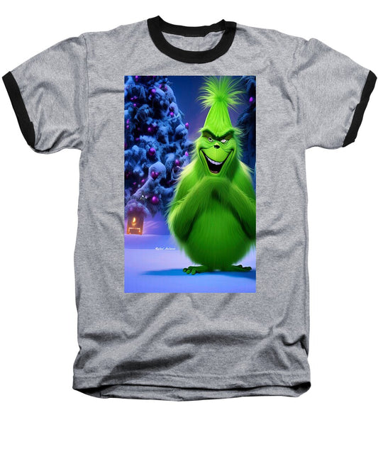 Scheming Grinch in Holiday Bliss - Baseball T-Shirt