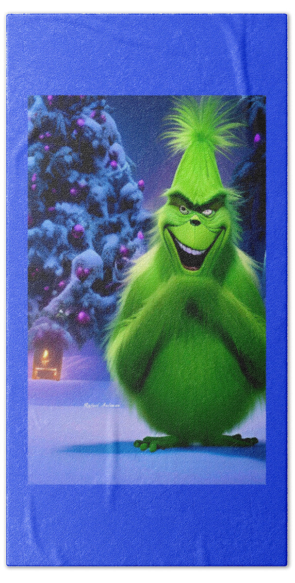 Scheming Grinch in Holiday Bliss - Beach Towel