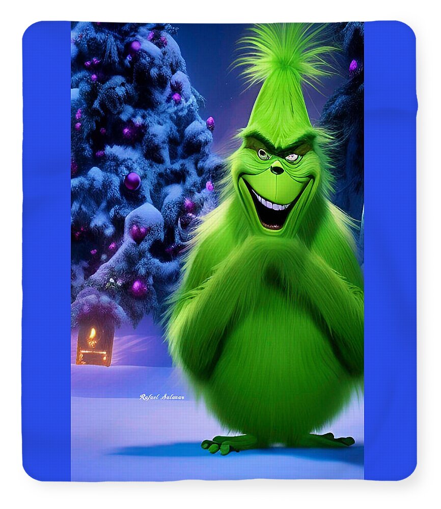 Scheming Grinch in Holiday Bliss - Blanket