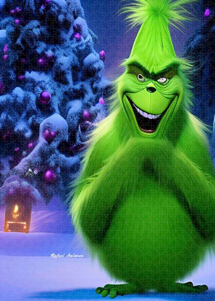 Scheming Grinch in Holiday Bliss - Puzzle