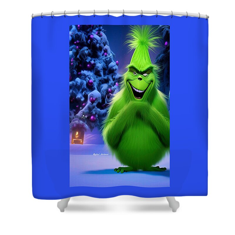 Scheming Grinch in Holiday Bliss - Shower Curtain