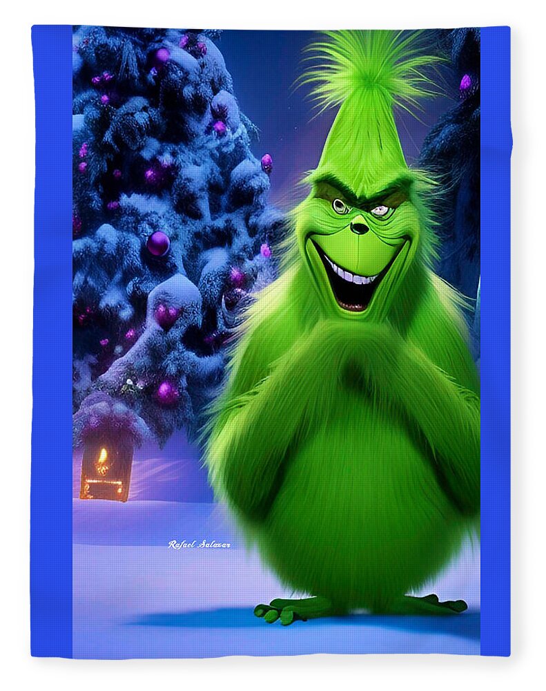 Scheming Grinch in Holiday Bliss - Blanket