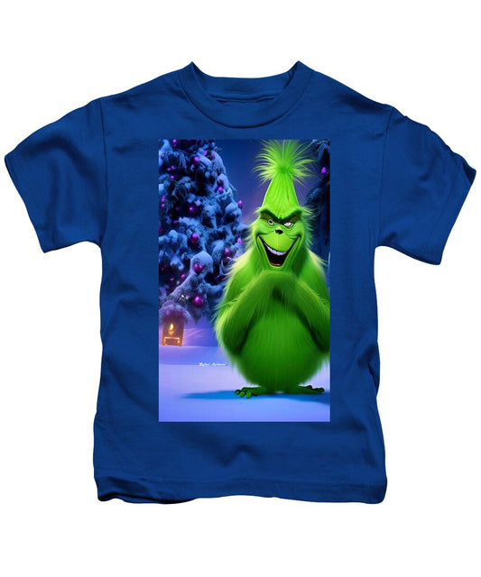 Scheming Grinch in Holiday Bliss - Kids T-Shirt