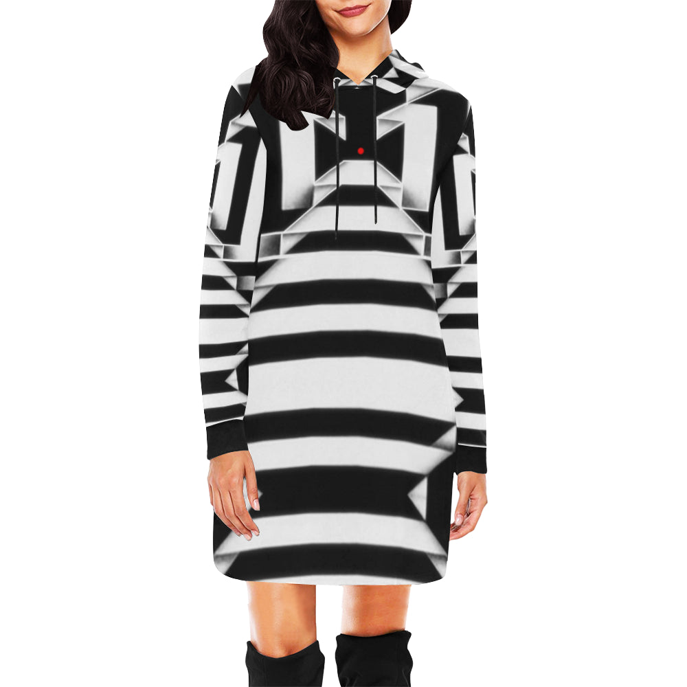 Geometric 1287 All Over Print Hoodie Mini Dress (Model H27)