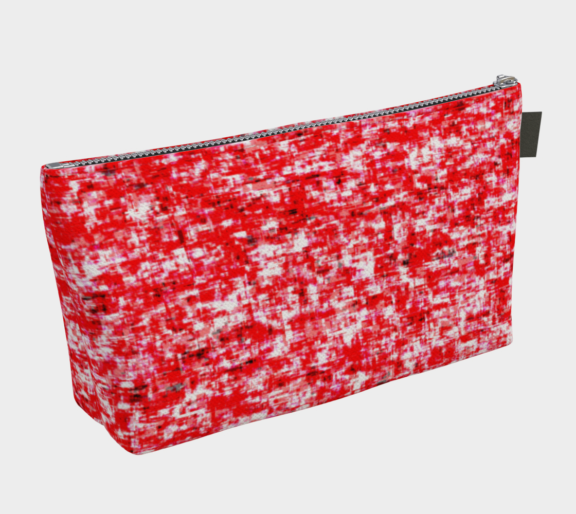 Abstract in Red and White Makeup Bag
