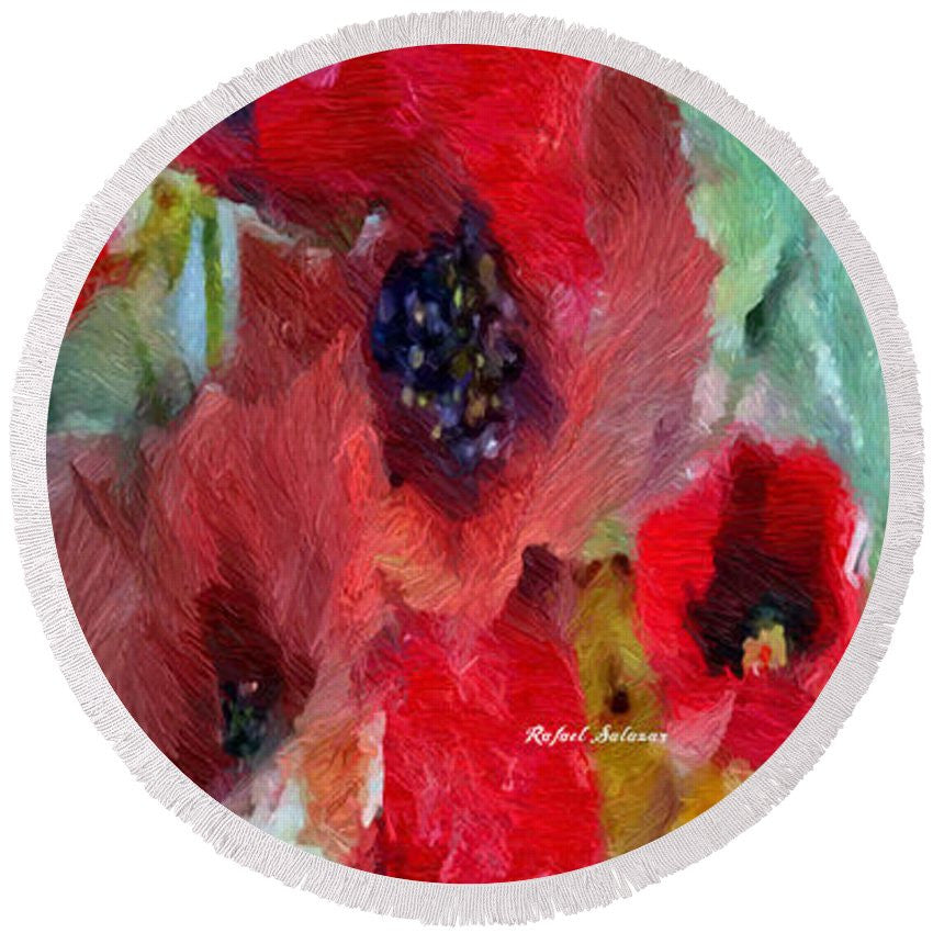 Round Beach Towel - Flowers For You