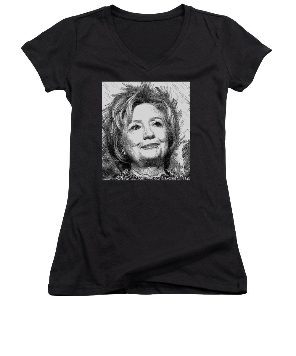 Women's V-Neck T-Shirt (Junior Cut) - Hillary Clinton