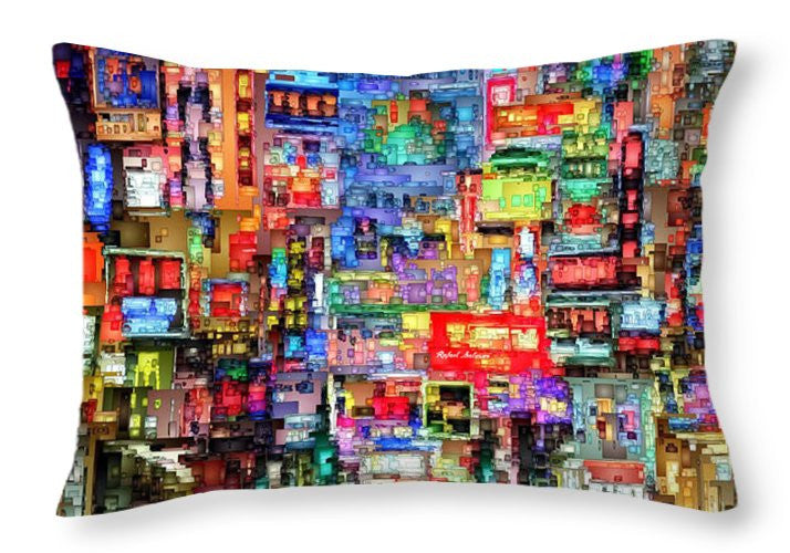 Throw Pillow - Hong Kong City Nightlife