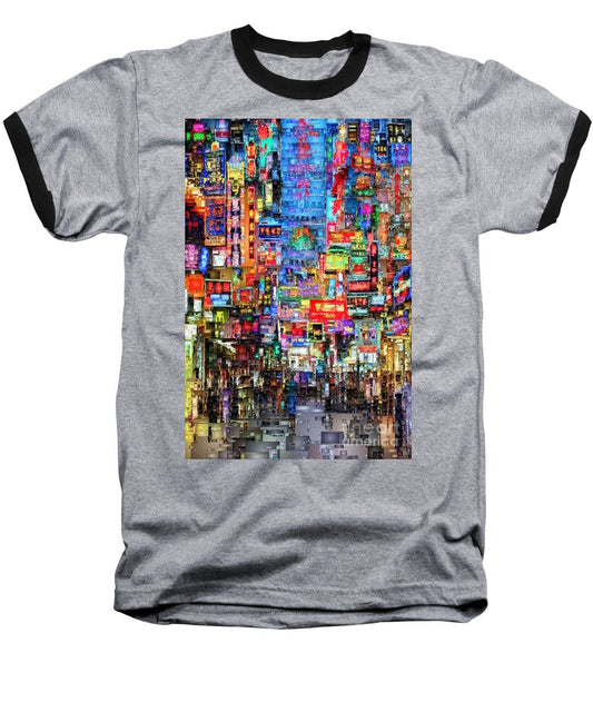 Baseball T-Shirt - Hong Kong City Nightlife