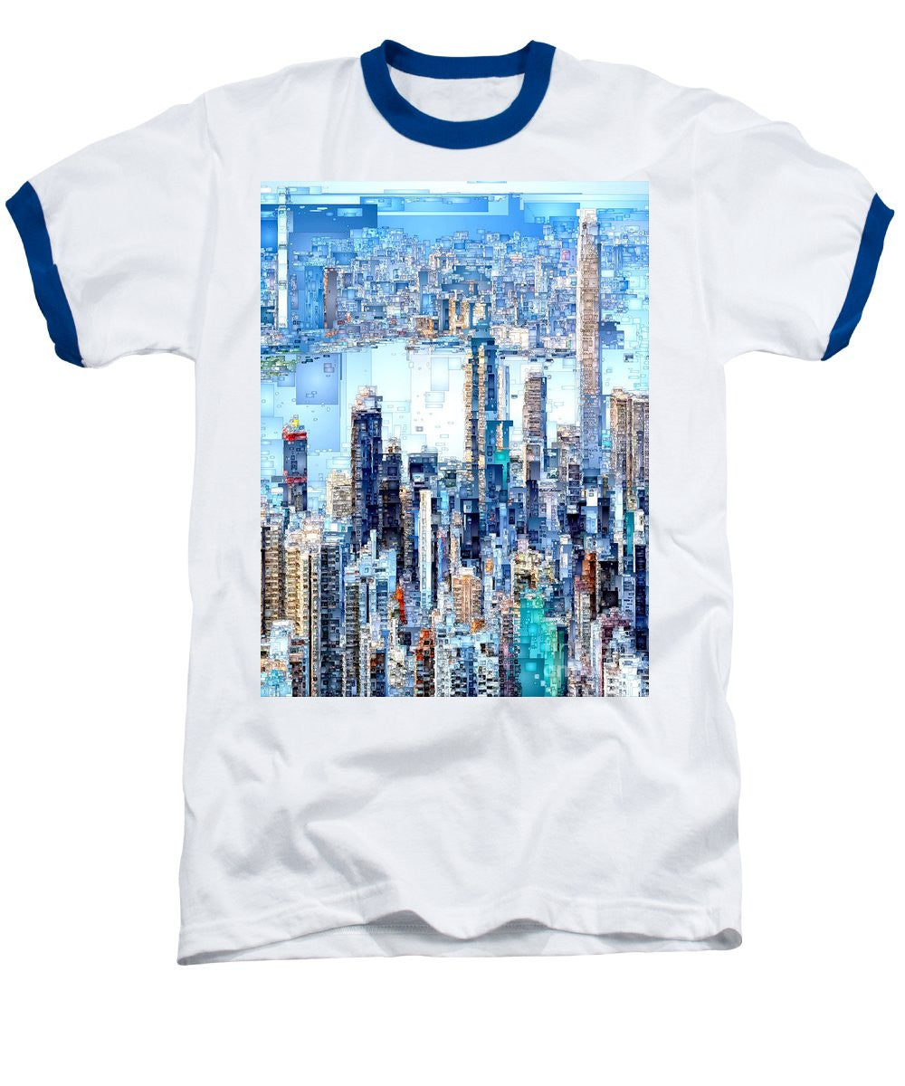 Baseball T-Shirt - Hong Kong Skyline