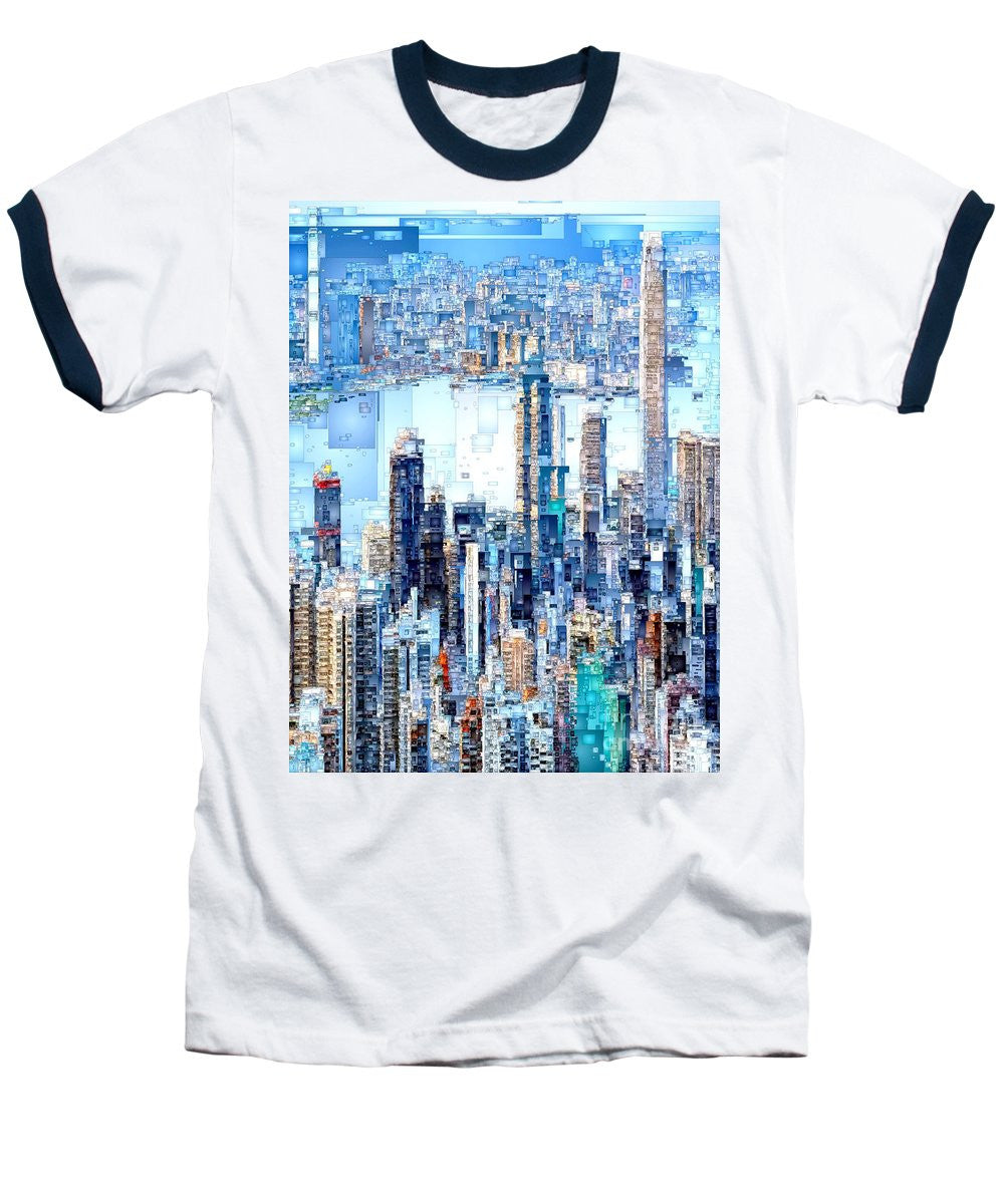 Baseball T-Shirt - Hong Kong Skyline