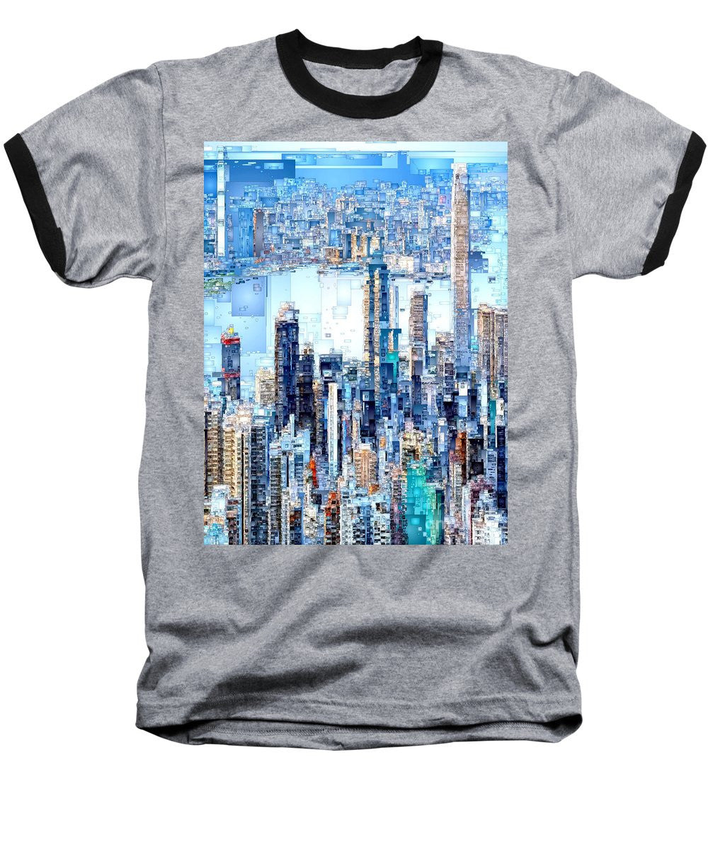 Baseball T-Shirt - Hong Kong Skyline