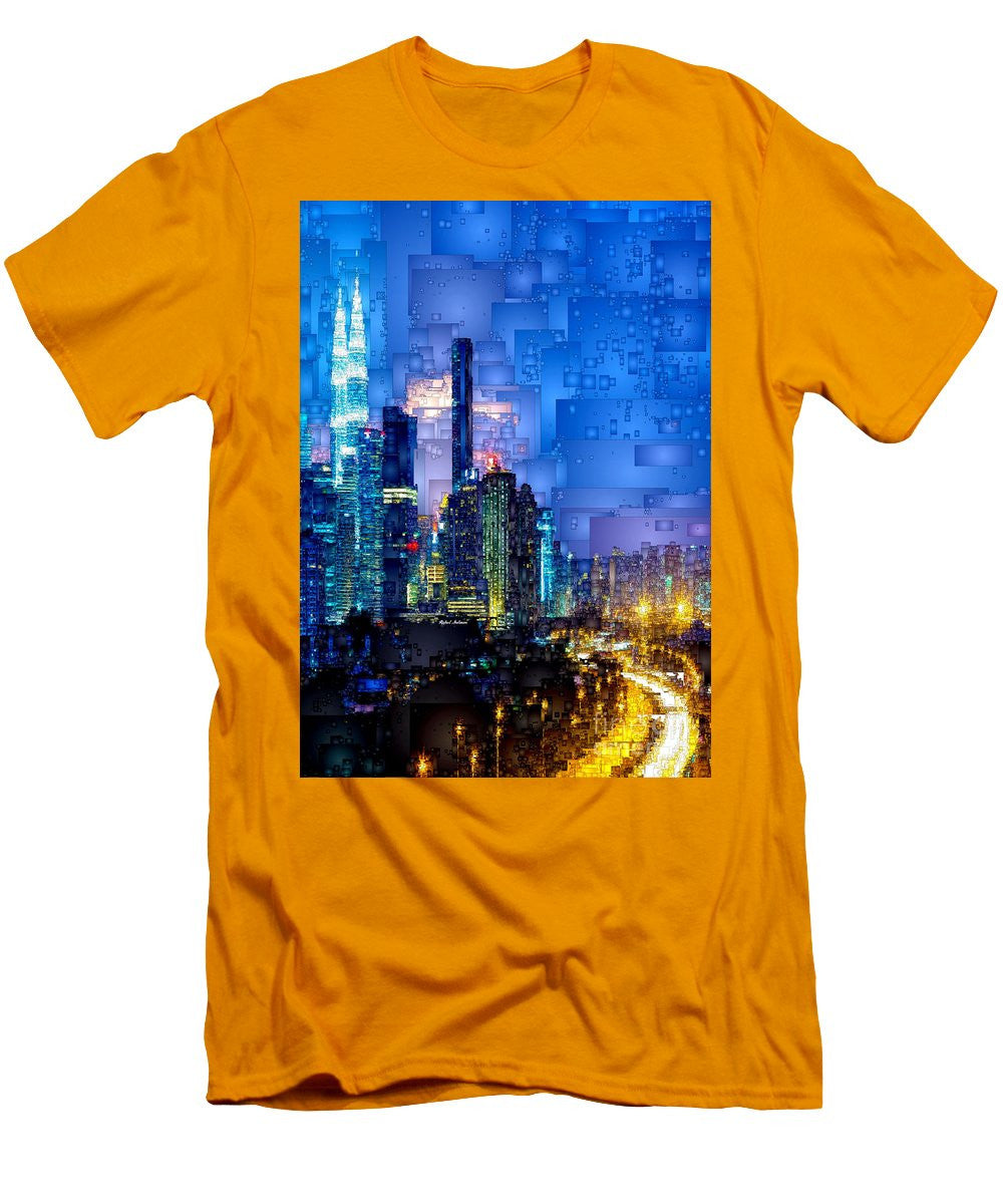 T-shirt pour homme (coupe ajustée) - Kuala Lumpur la nuit