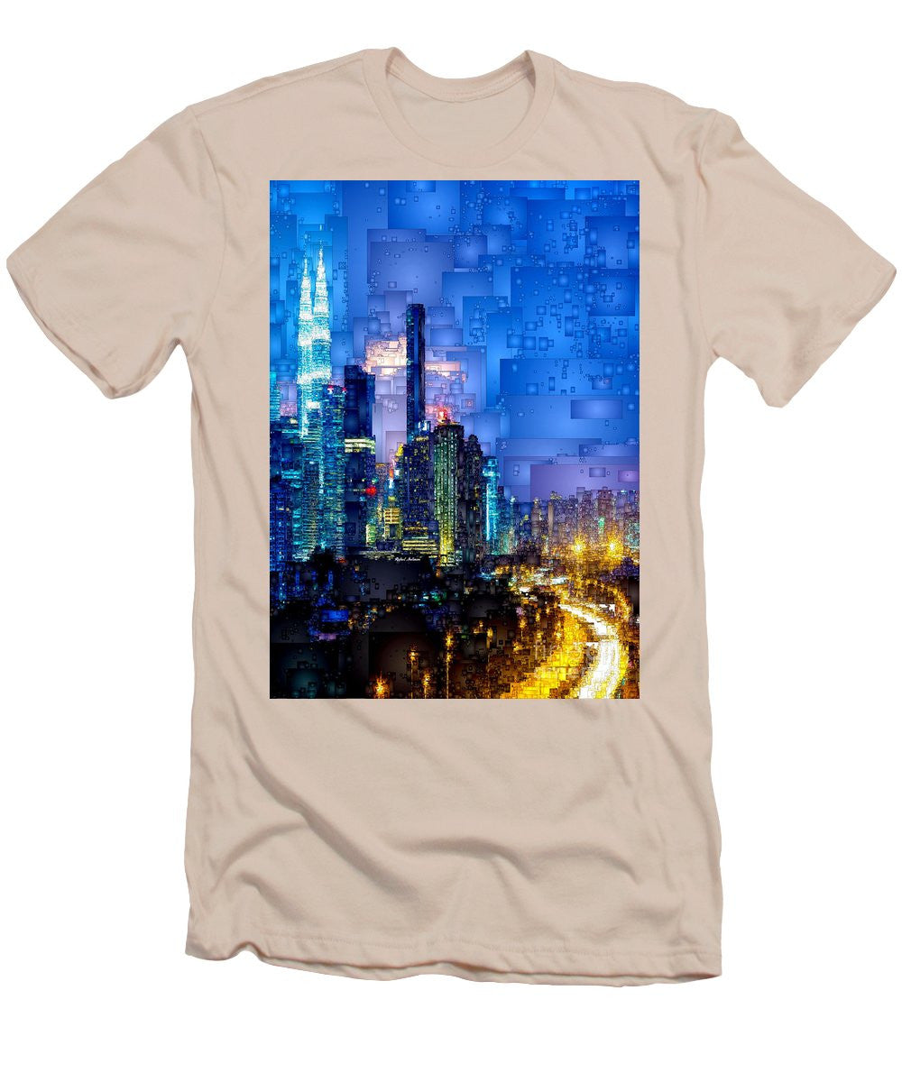 T-shirt pour homme (coupe ajustée) - Kuala Lumpur la nuit