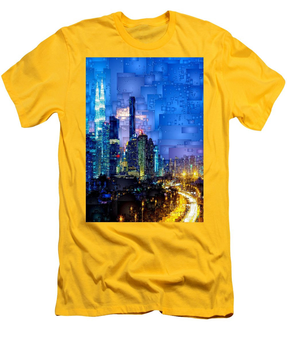 T-shirt pour homme (coupe ajustée) - Kuala Lumpur la nuit