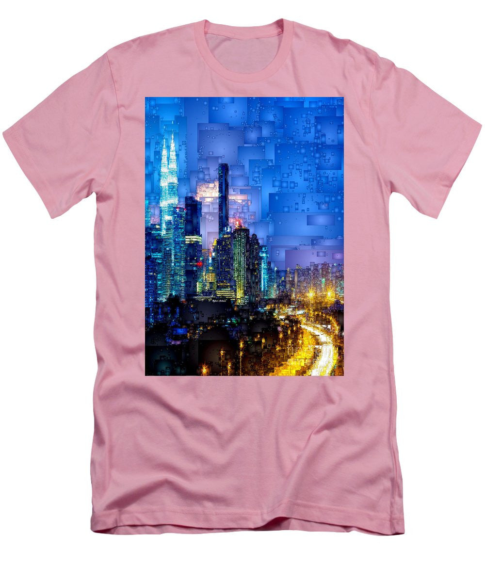 T-shirt pour homme (coupe ajustée) - Kuala Lumpur la nuit