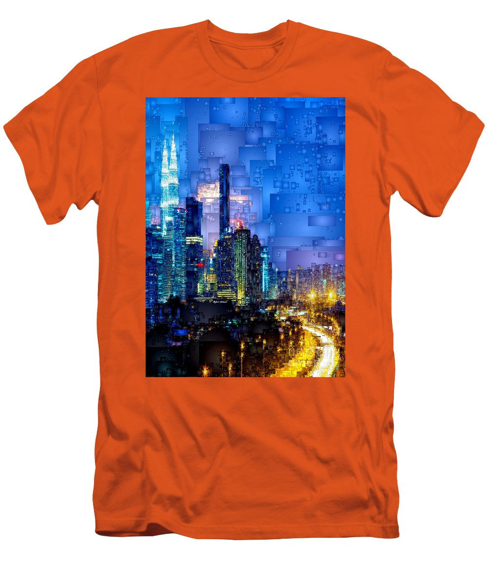 T-shirt pour homme (coupe ajustée) - Kuala Lumpur la nuit