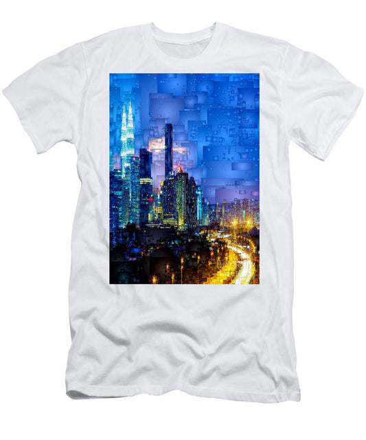 T-shirt pour homme (coupe ajustée) - Kuala Lumpur la nuit