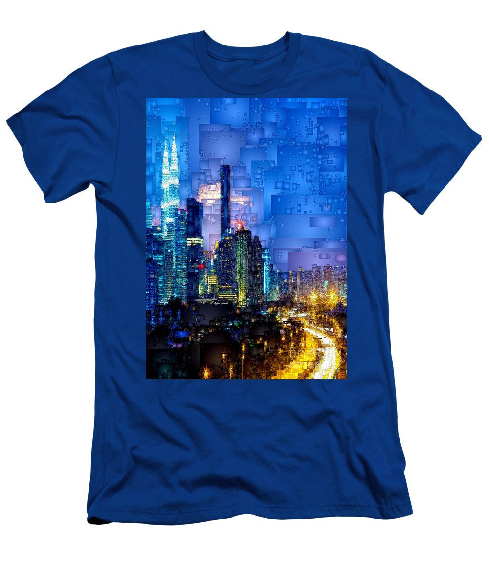 T-shirt pour homme (coupe ajustée) - Kuala Lumpur la nuit