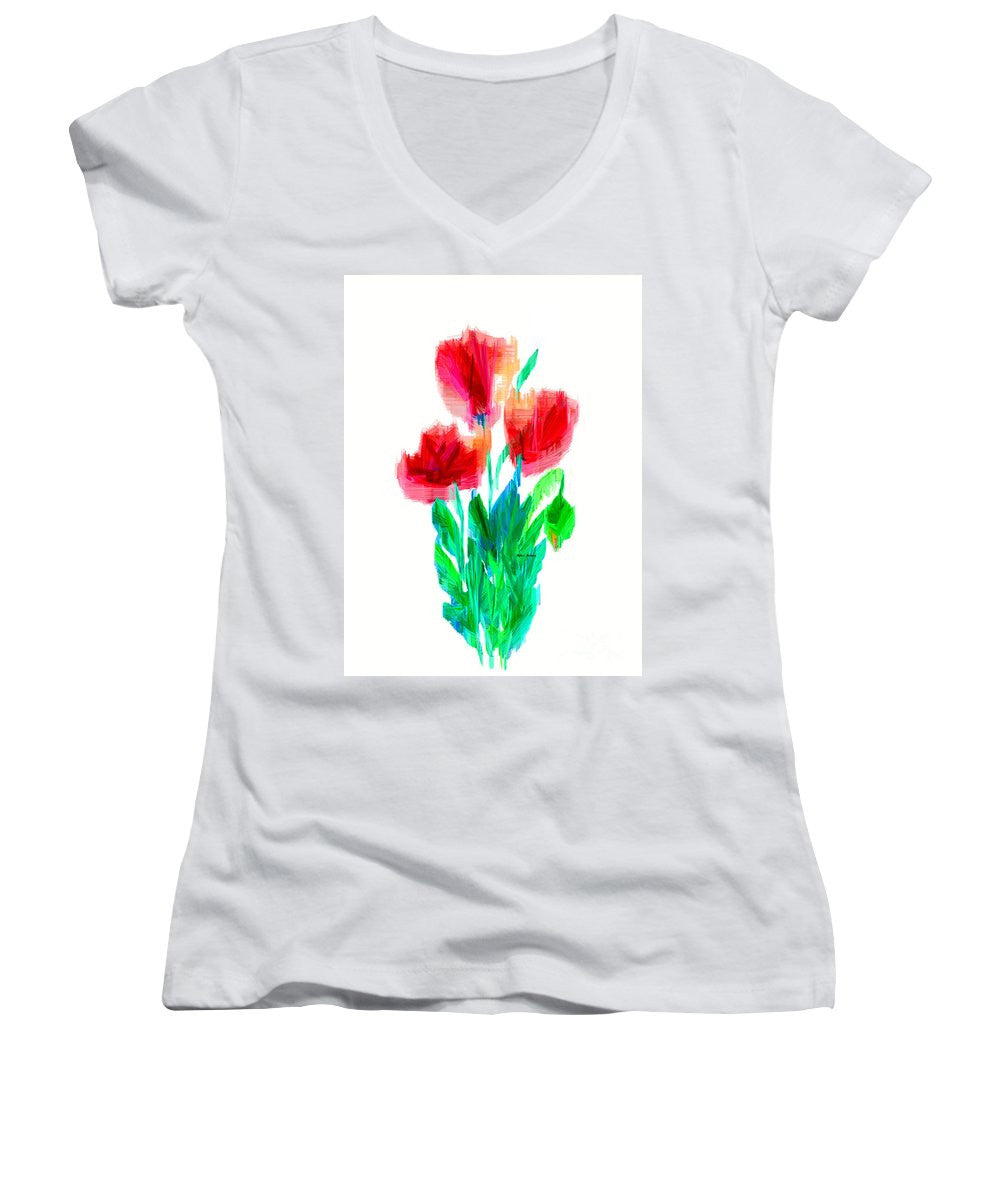 Women's V-Neck T-Shirt (Junior Cut) - You Got Flowers