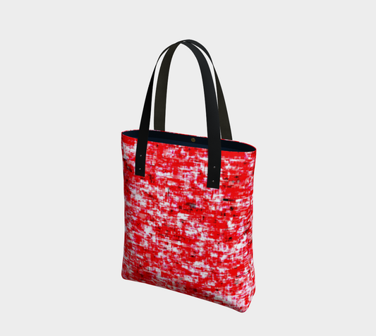 Abstract in Red and White Tote Bag