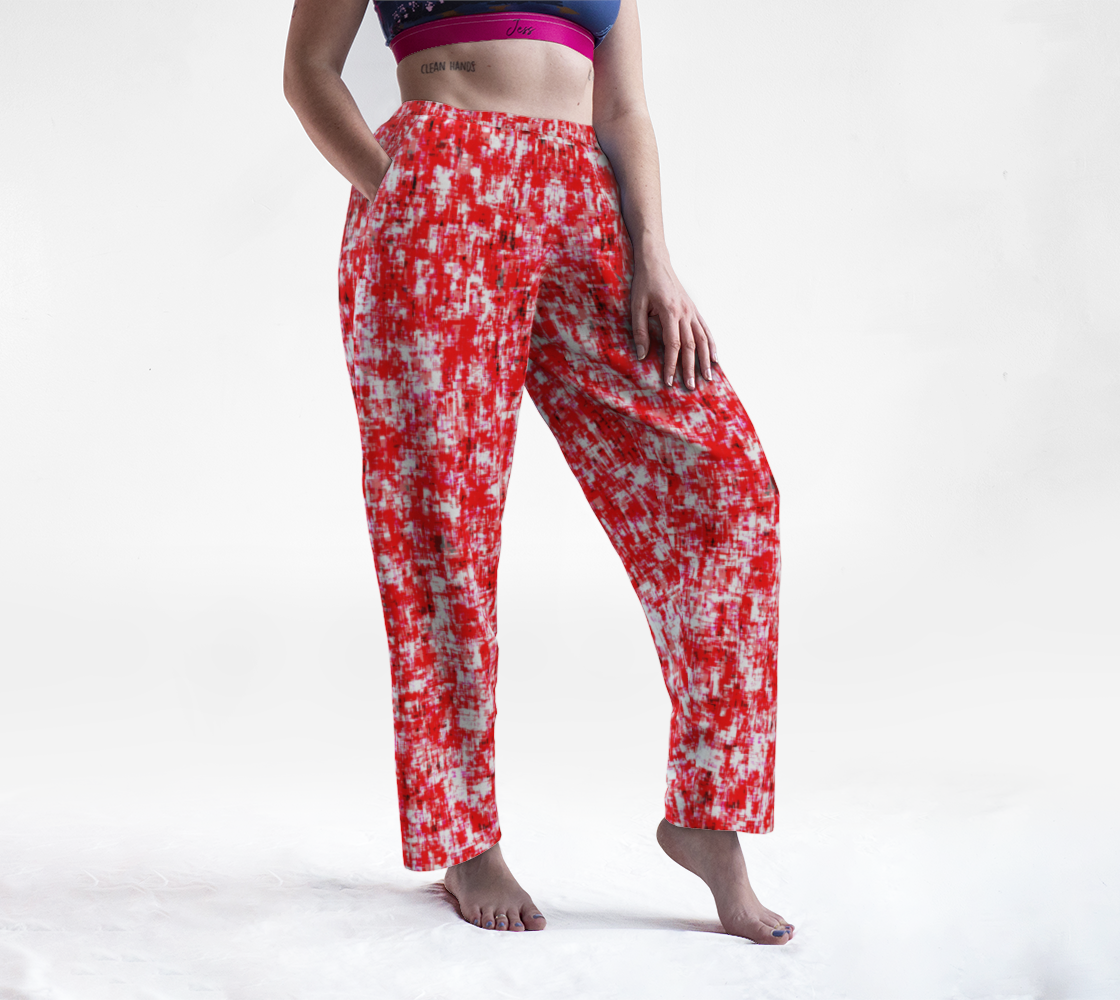 Abstract in Red and White Lounge Pants