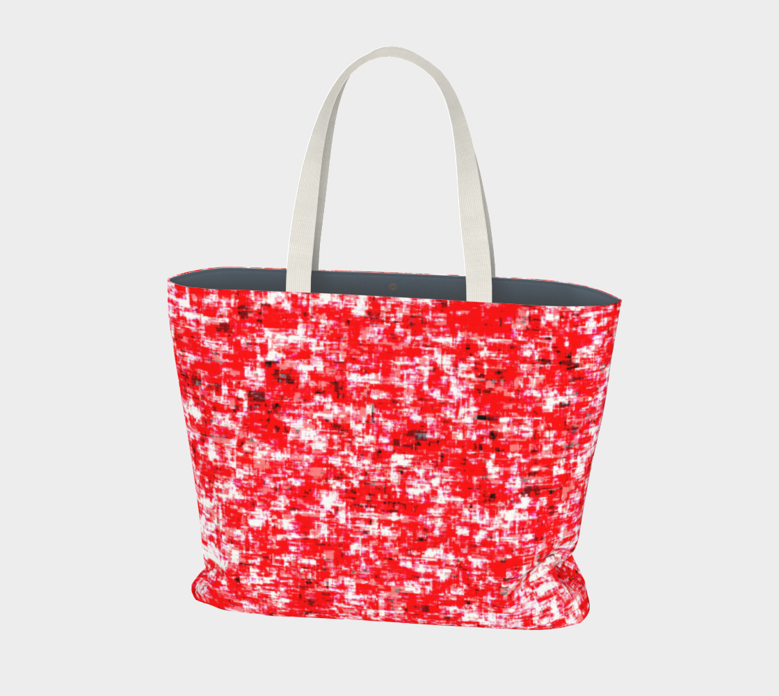 Abstract in Red and White Large Tote Bag