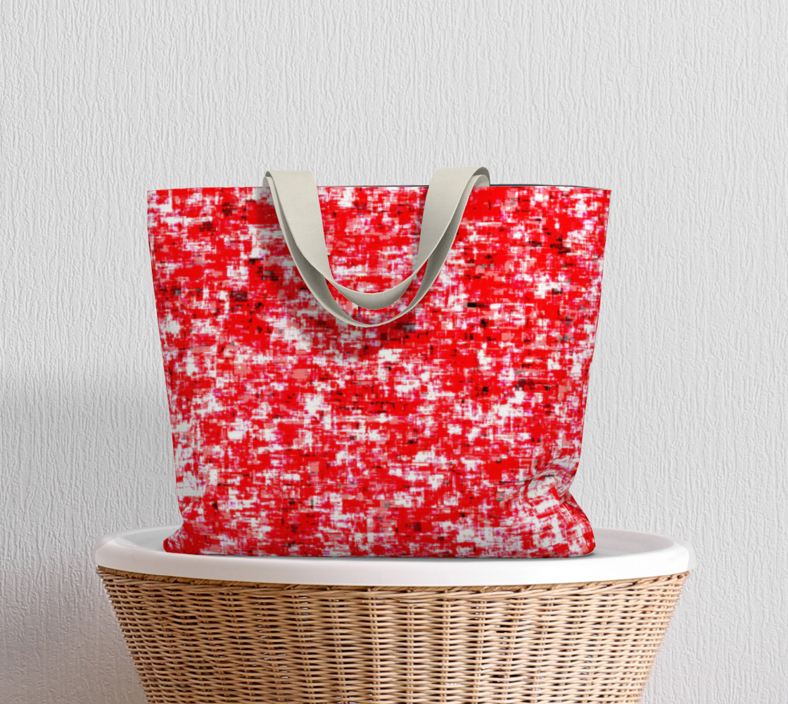 Abstract in Red and White Large Tote Bag