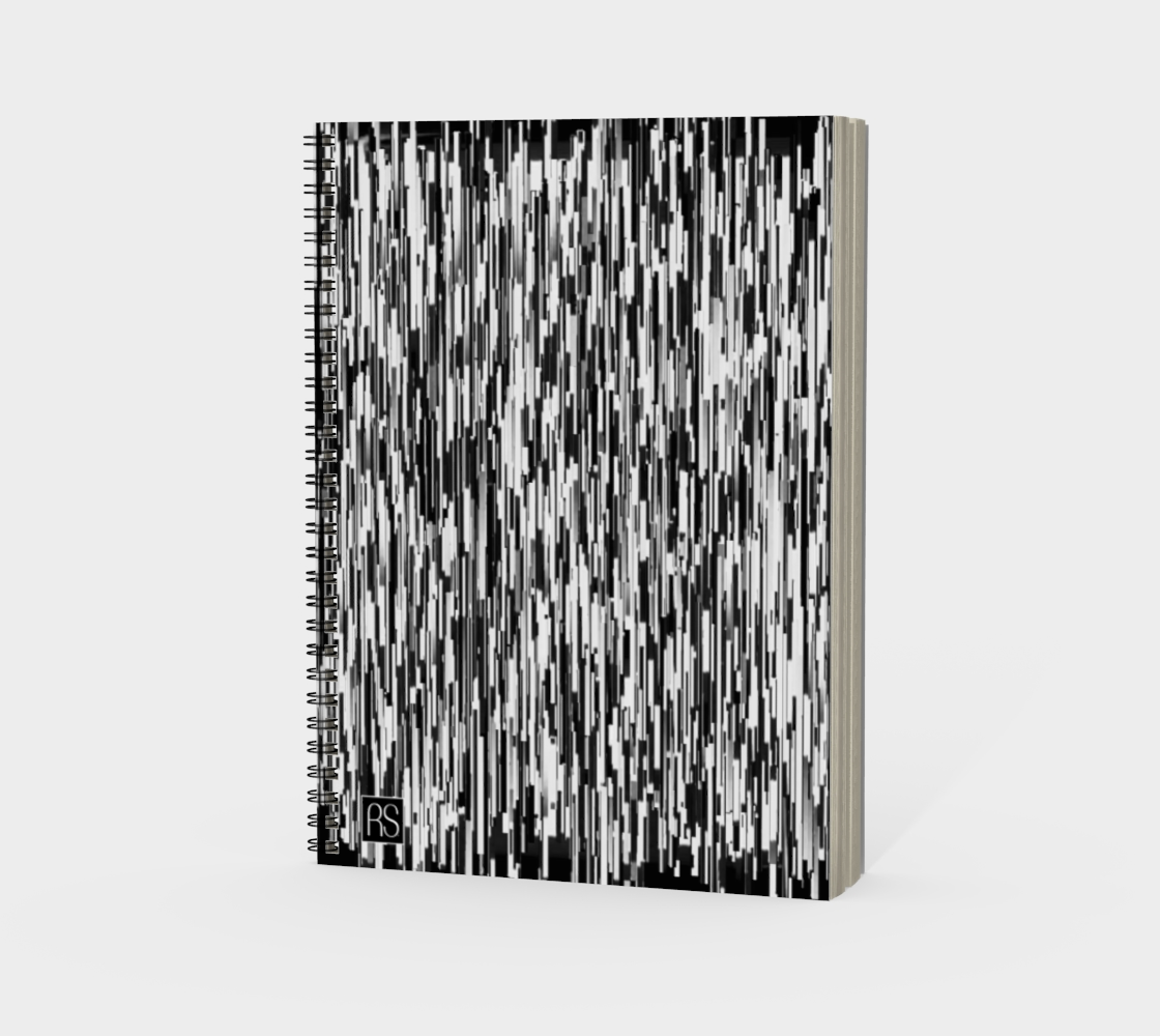 Abstract in Black and White Spiral Notebook Portrait
