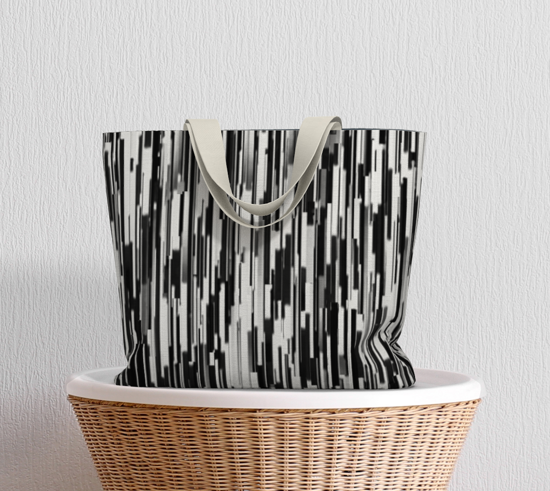 Abstract in Black and White Large Tote Bag