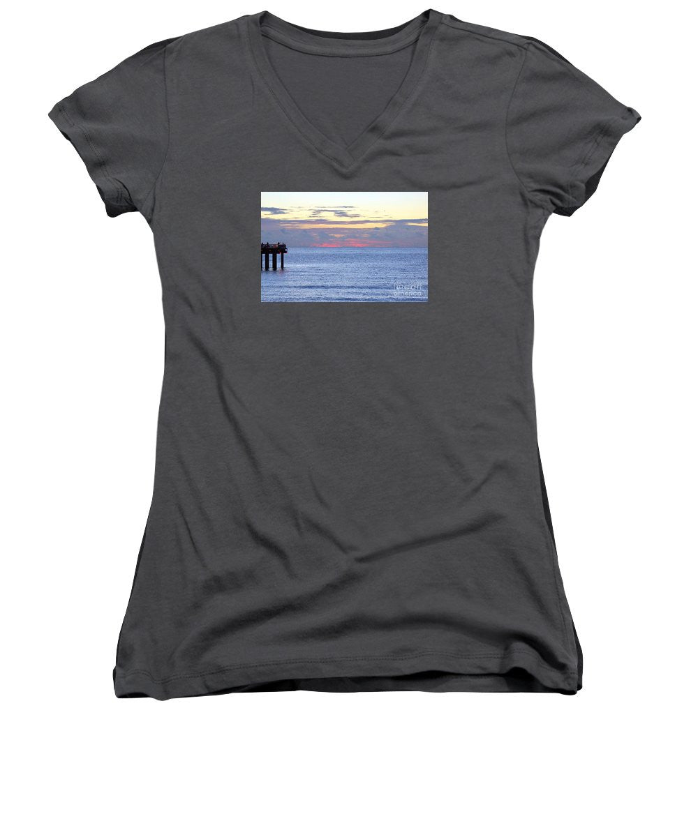 Women's V-Neck T-Shirt (Junior Cut) - Sunrise In Florida Riviera