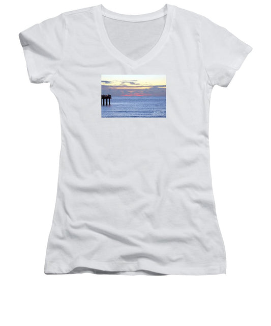 Women's V-Neck T-Shirt (Junior Cut) - Sunrise In Florida Riviera