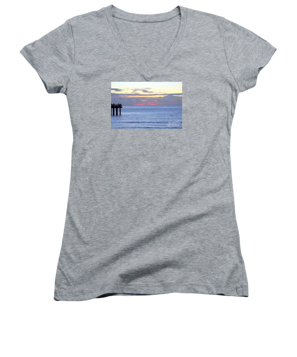 Women's V-Neck T-Shirt (Junior Cut) - Sunrise In Florida Riviera