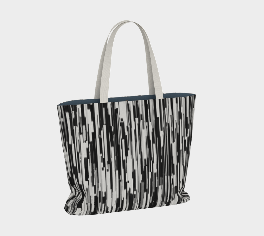 Abstract in Black and White Large Tote Bag