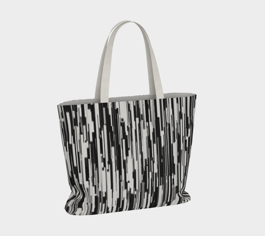 Abstract in Black and White Large Tote Bag